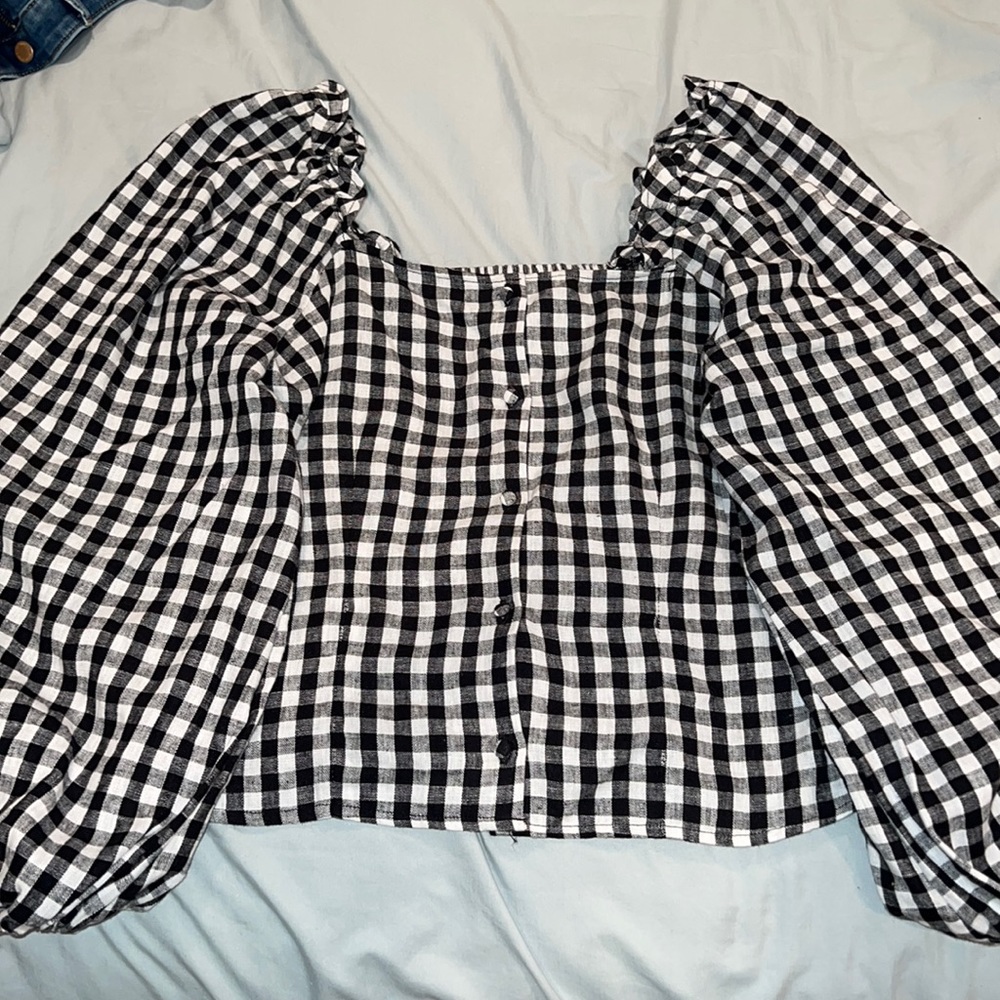 Black and white gingham top